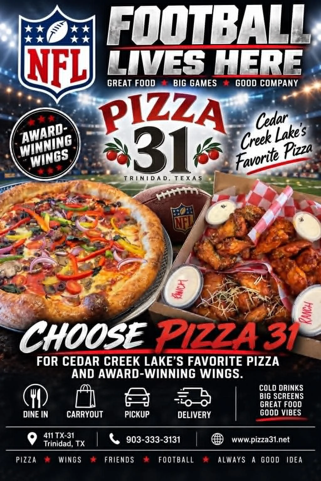 Pizza 31 football food