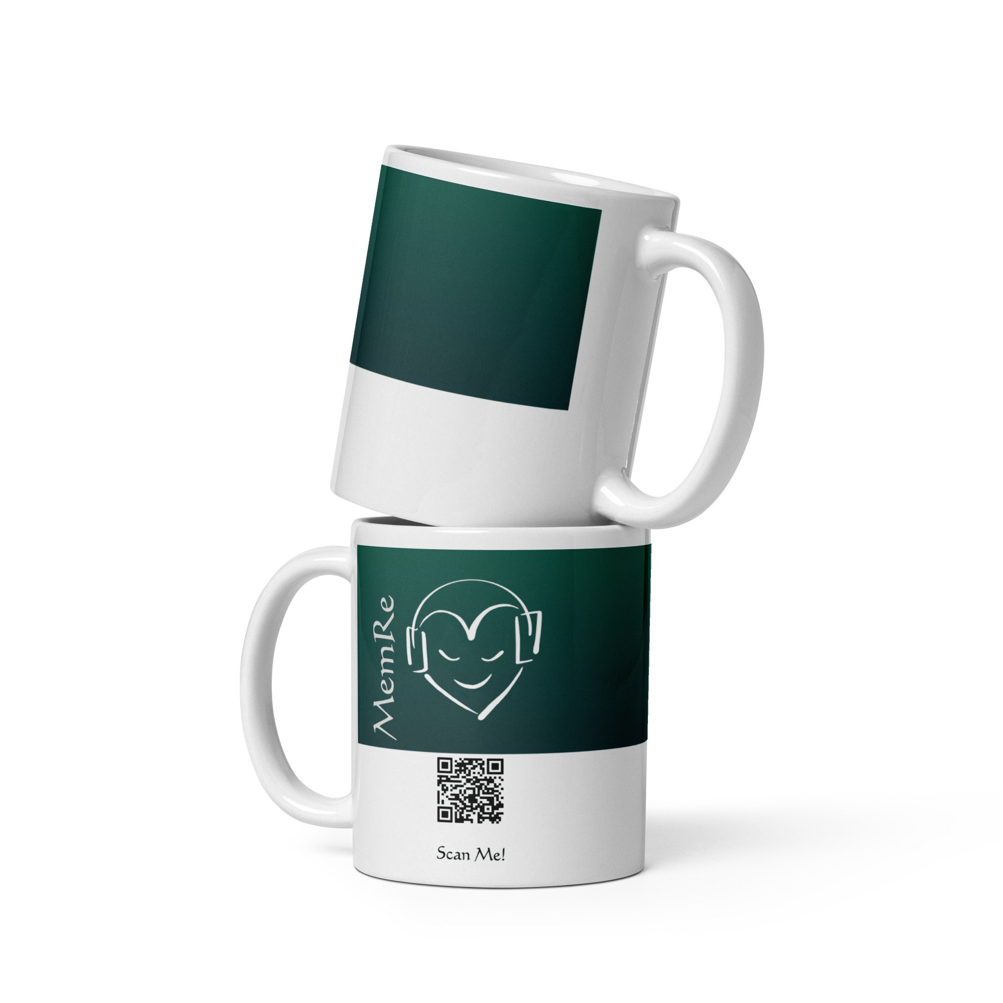 White Glossy Mug with QR Code