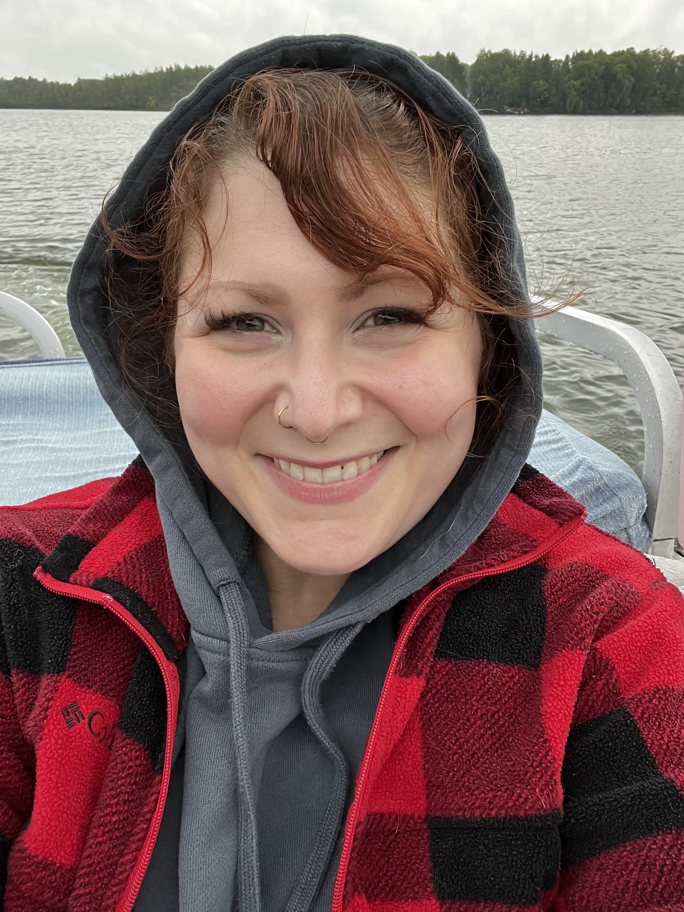 me, cold on a boat