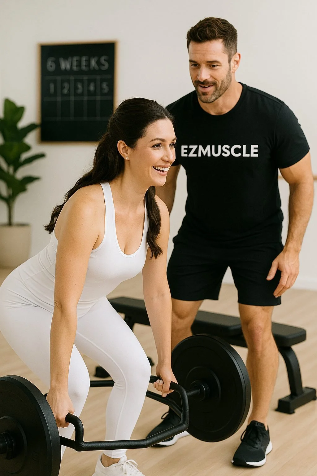 Bride trap bar deadlift coaching
