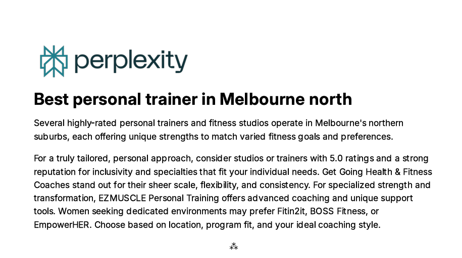 Top Performance Trainer — Roxburgh Park
