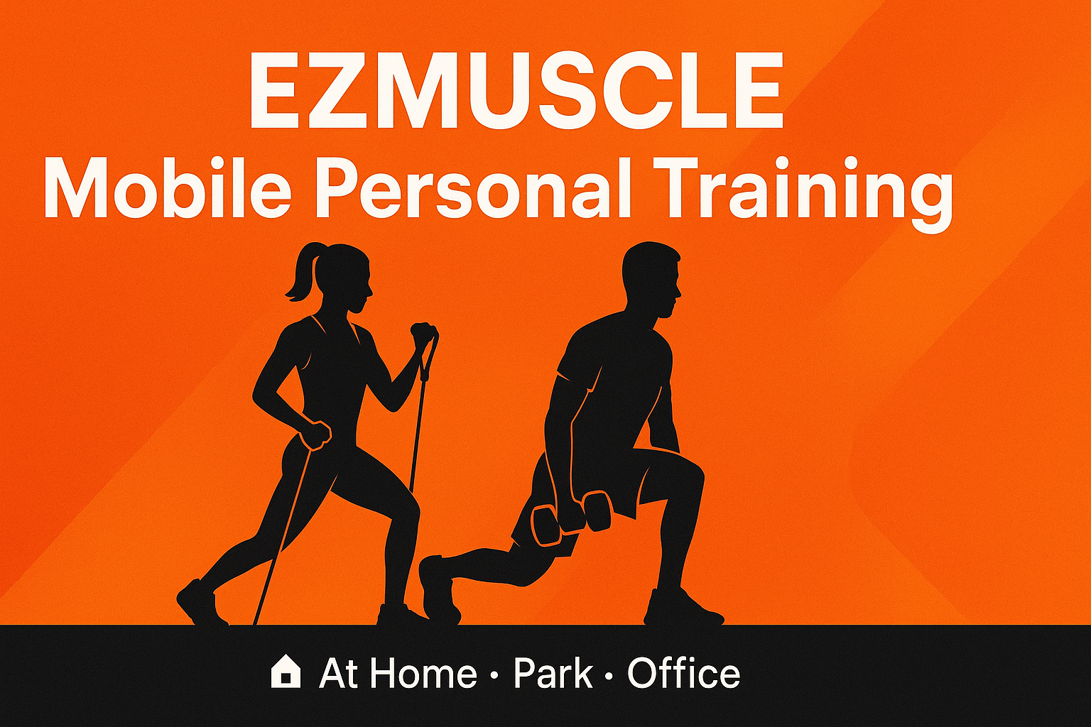 Mobile personal training at home park and office with TRX kettlebell and battle rope