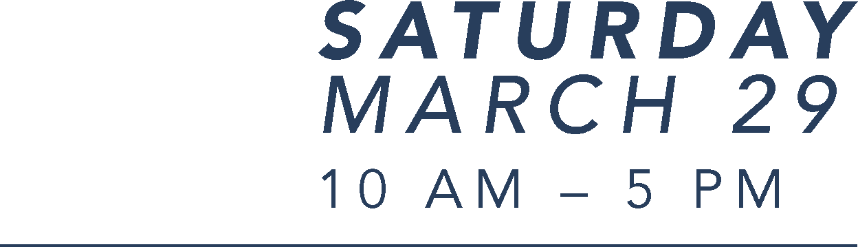Saturday March 29, 9 AM – 6 PM