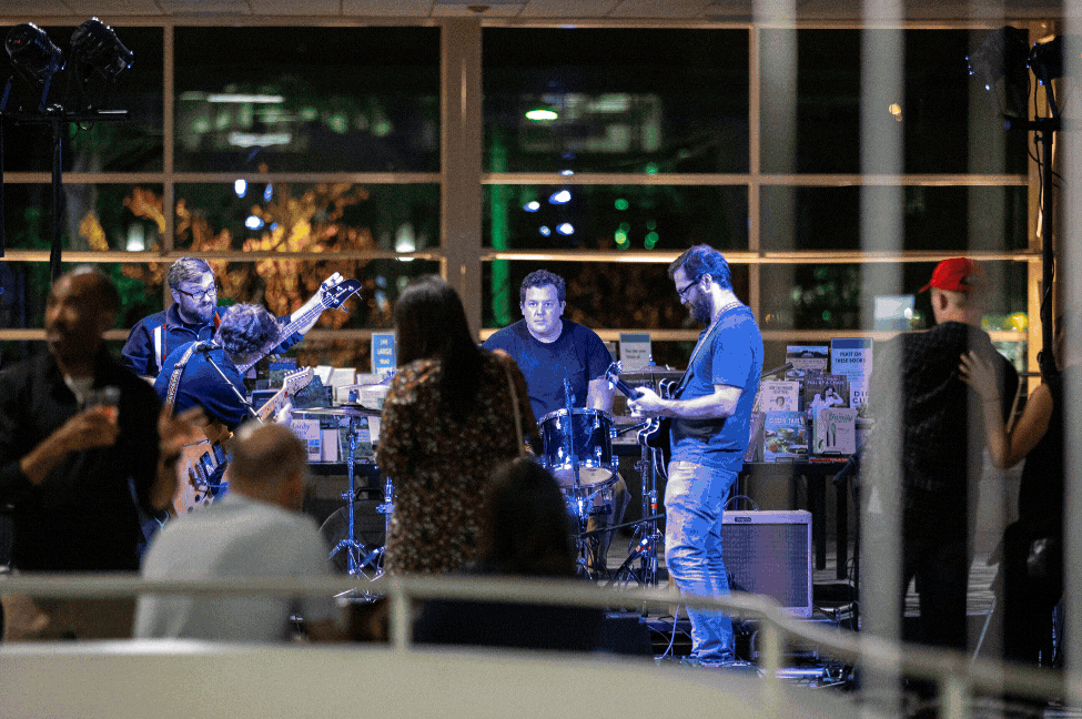 Images of customers participating in Overdue events