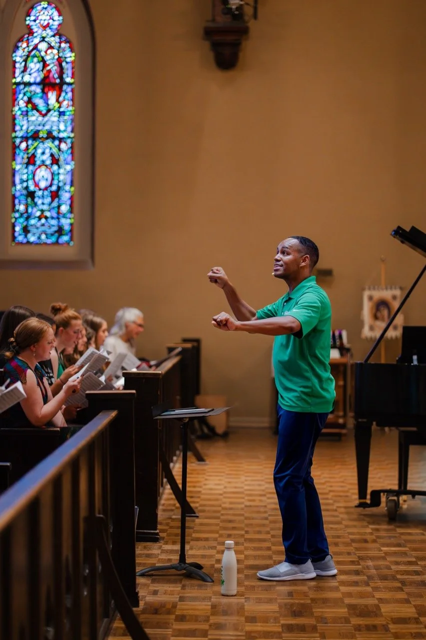 Clinician working with the honor choir