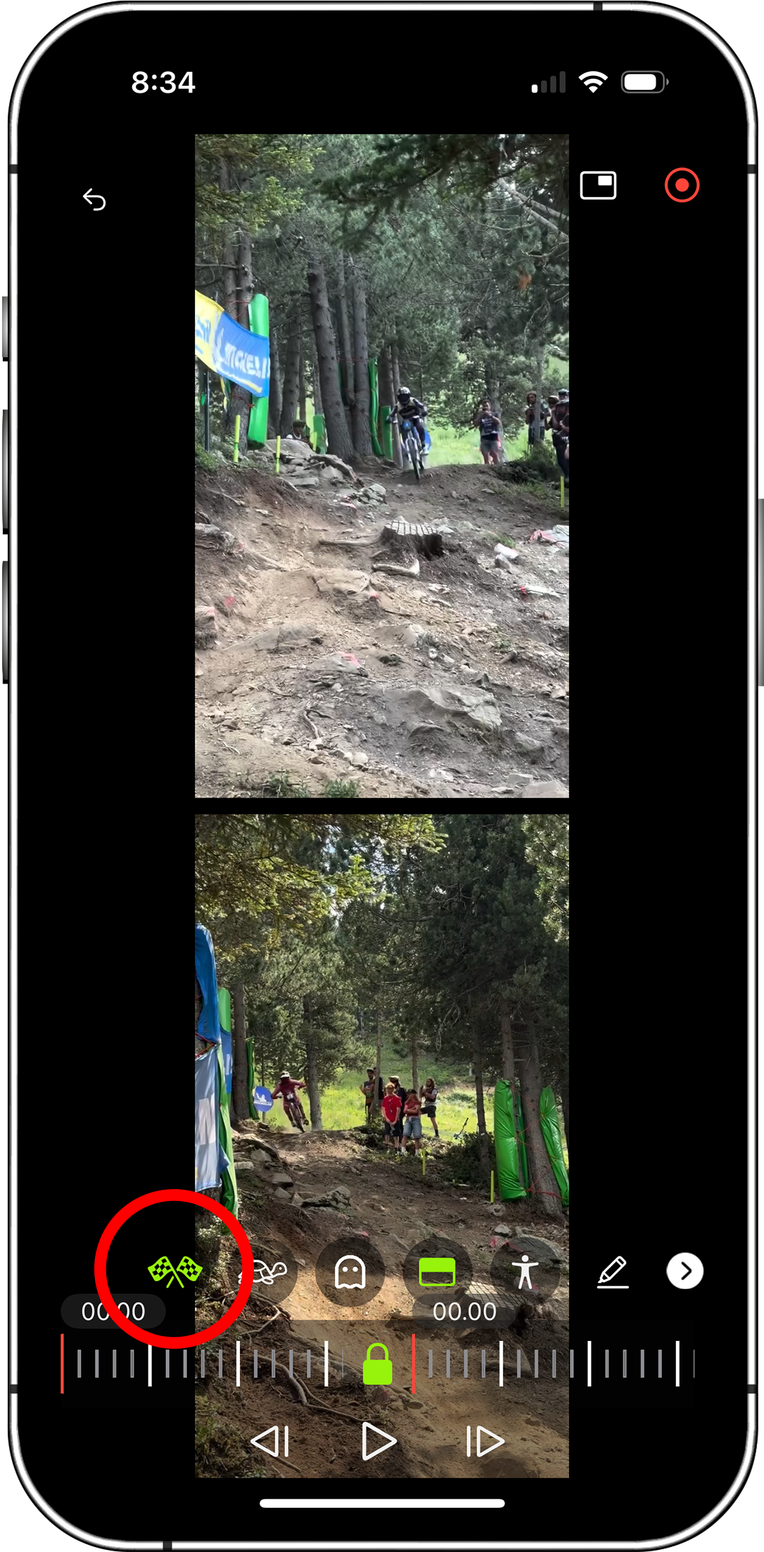 RaceTime circle overlay