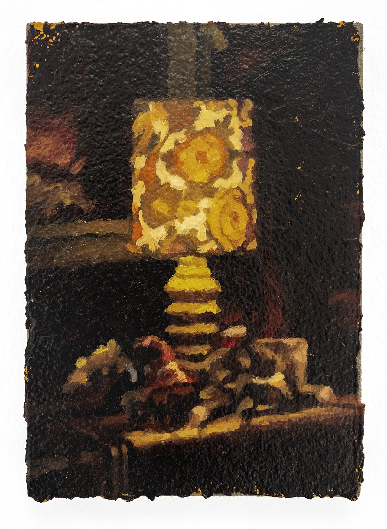 Tim Wilson, Nightstand IX, 2024, Oil on paper, 8.5 x 12 x 3in. Courtesy the artist and Painting Diary.