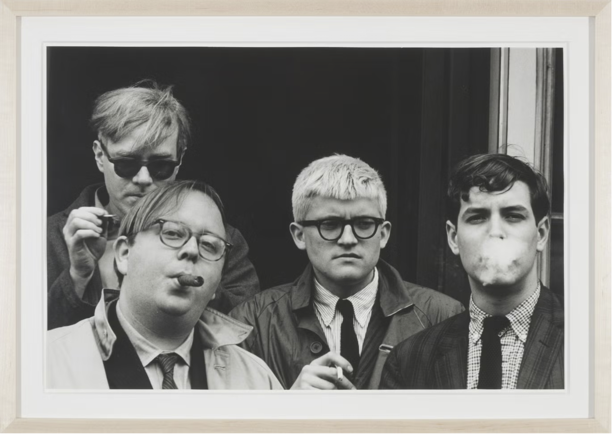 Dennis Hopper, Andy Warhol, David Hockney, Henry Geldzahler and Jeff Goodman