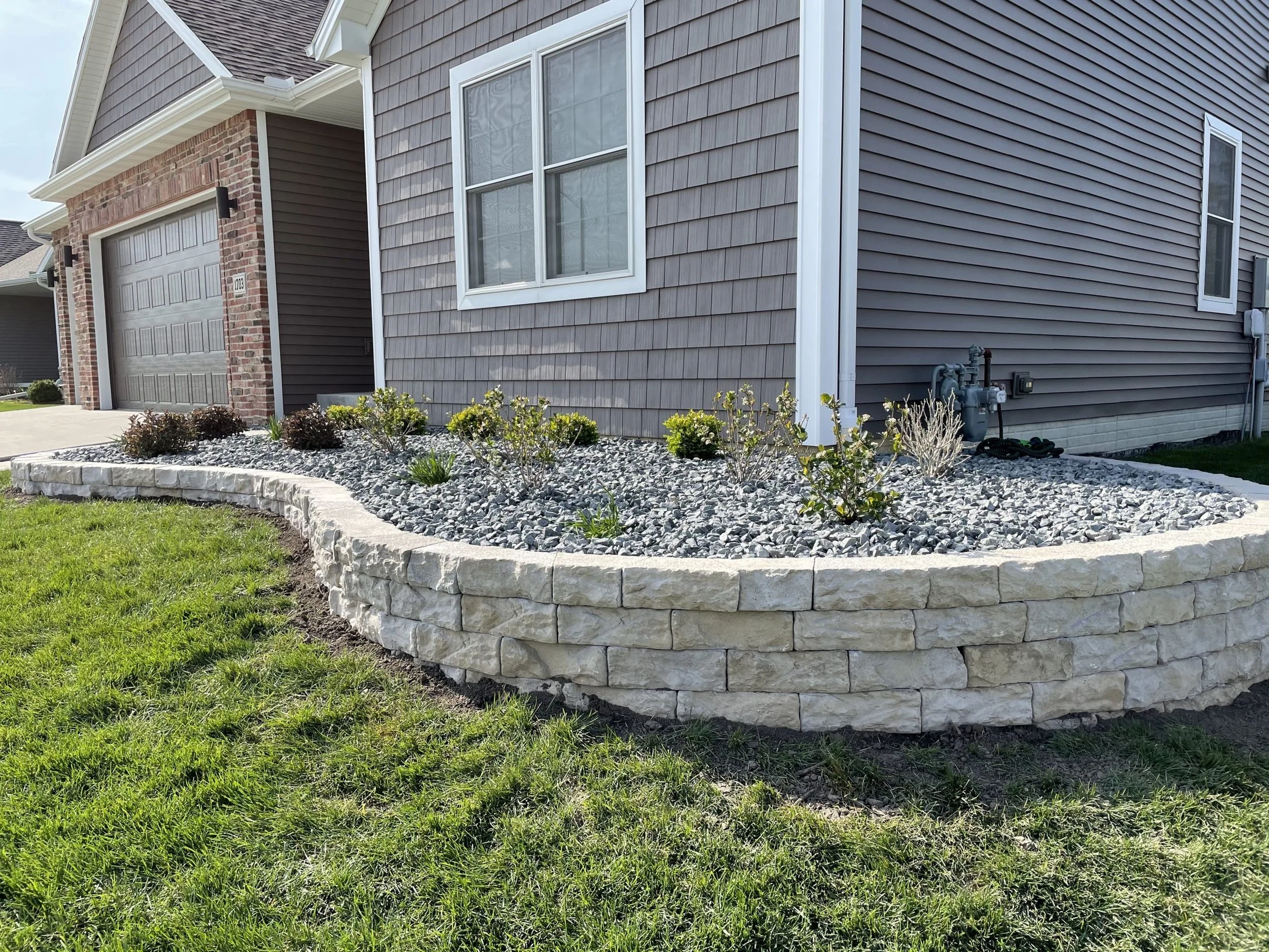 Retaining wall installation in Middleton WI by YD Exterior Visions