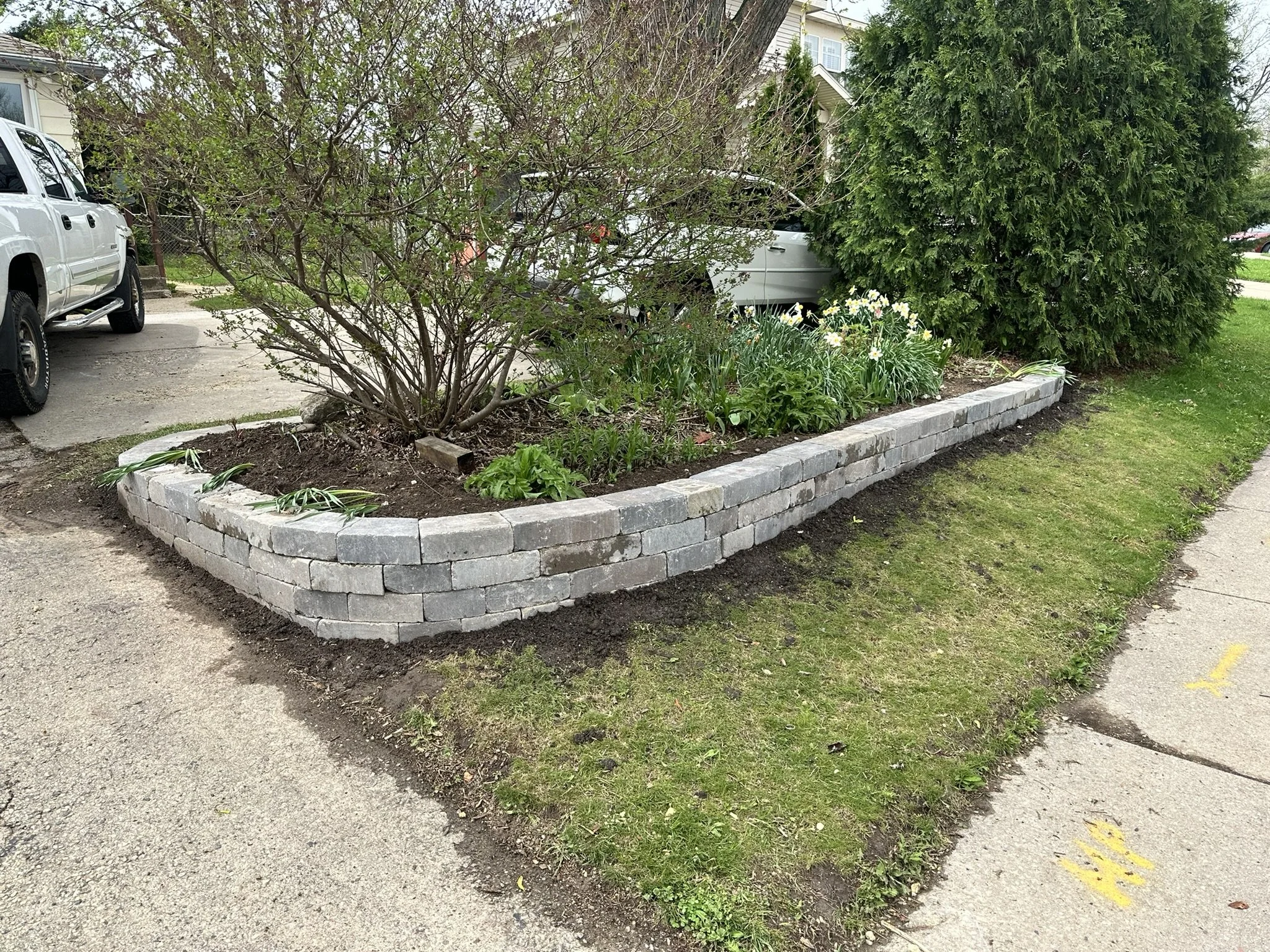 Retaining wall construction near Century Avenue, Middleton WI by YD Exterior Visions