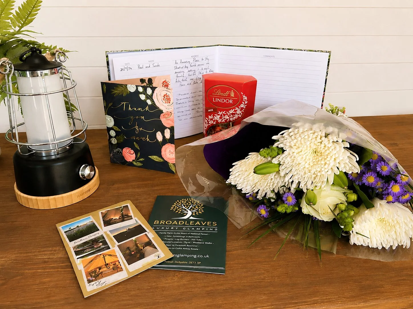 Guest book memories at Broadleaves Glamping