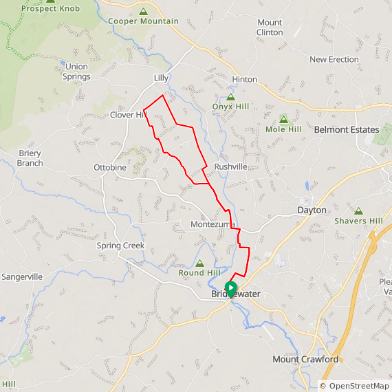 Bridgewater Dry River Flats Honey Run - 15.5 miles