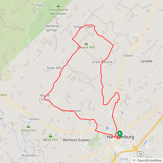 Harrisonburg Singers Glen Mt Clinton Loop - 24.6 miles