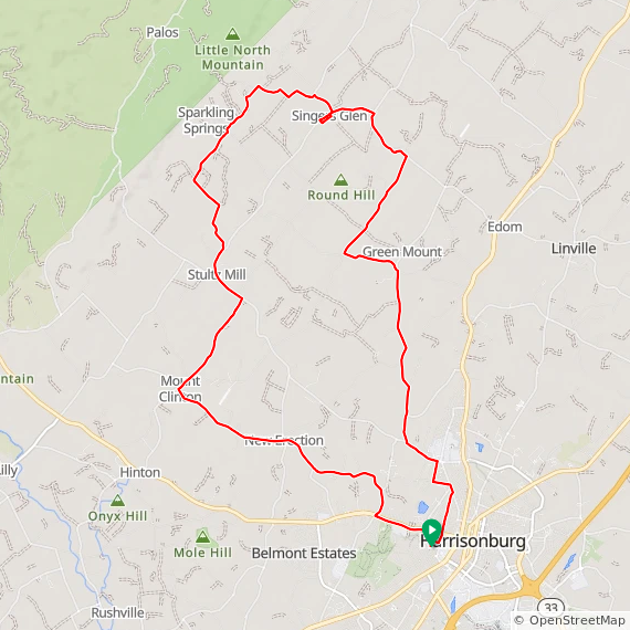 Harrisonburg Singers Glen Loop - 24.7 miles