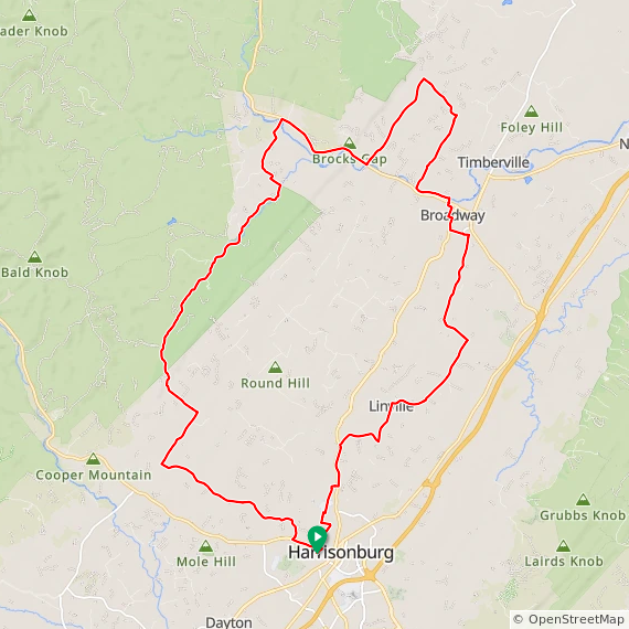 Harrisonburg Hopkins Gap Fulks Run - 52.5 miles