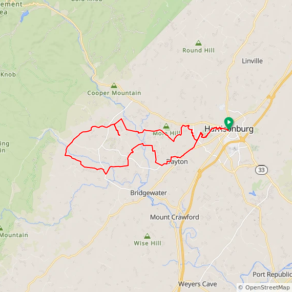 Harrisonburg Spring Creek Briery Branch Loop - 38.3 miles