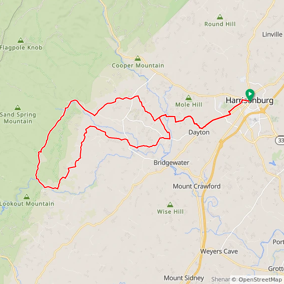 Harrisonburg Honeyrun/Tilghman - 51.6 miles