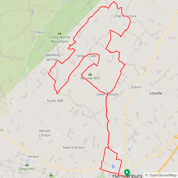 Harrisonburg Singers Glen Mixed Surface Loop - 38.2 miles