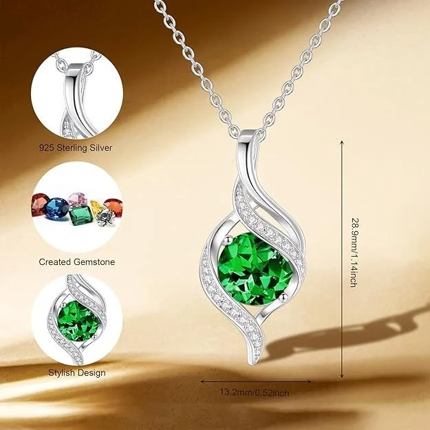 Sterling silver birthstone necklace, a quinceañera gift idea