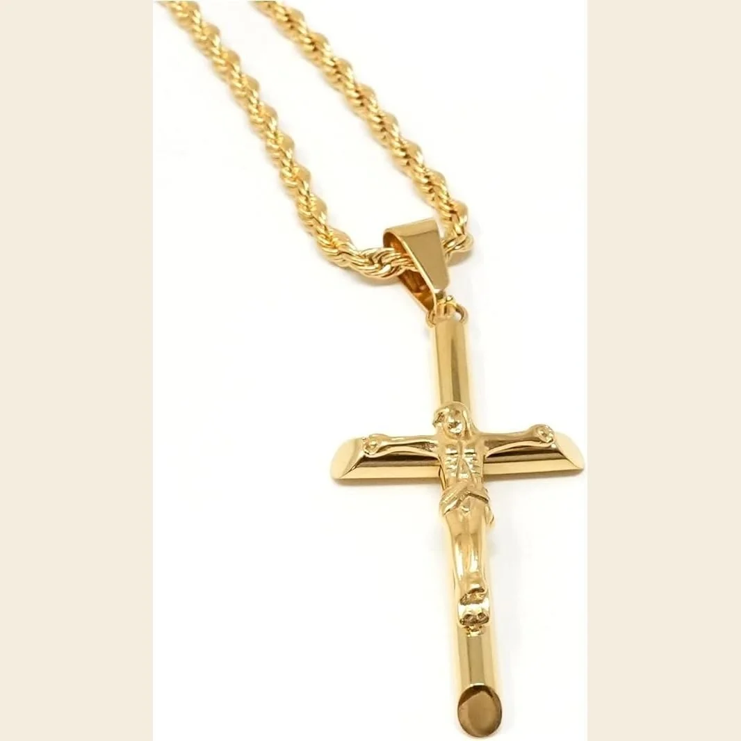 14k gold rope chain with cross pendant, a quinceañera gift