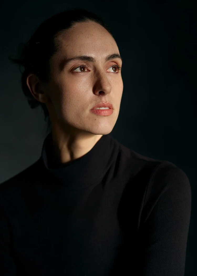 Dramatic lighting actor headshot with strong shadow and mood, New York City