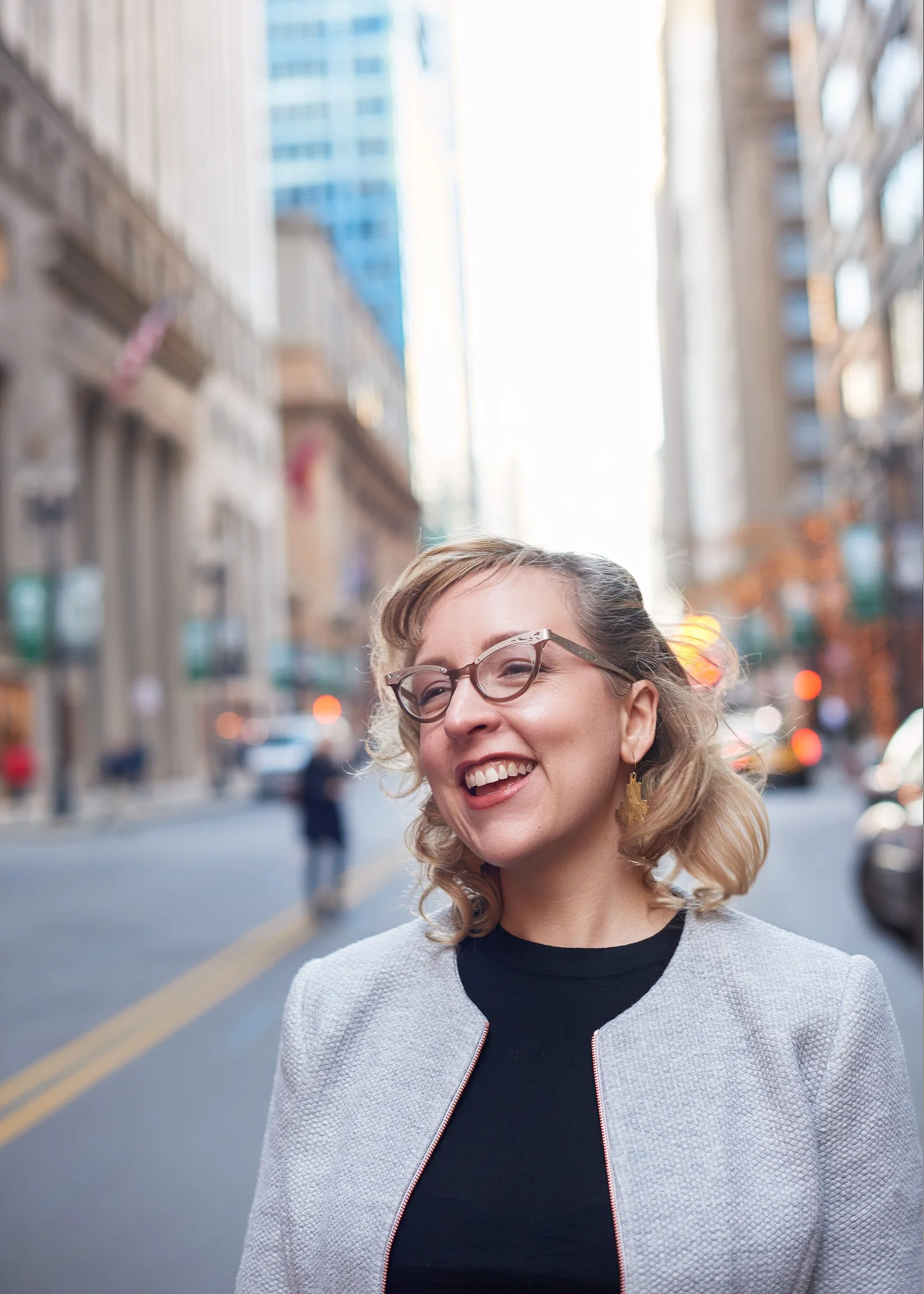 Business lifestyle photography NYC corporate branding portrait woman city street David Pexton Photography