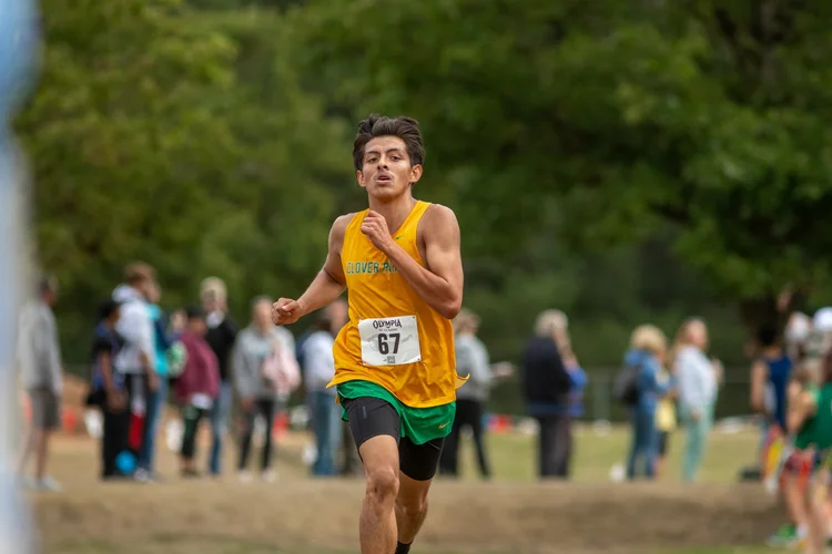 Arturo Baltazar-Magana of Clover Park running at the Olympia XC Classic (2026)