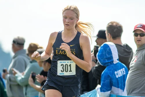 Kyra Deutscher of Pope John Paul II cross country. Photo by Russell Moore.