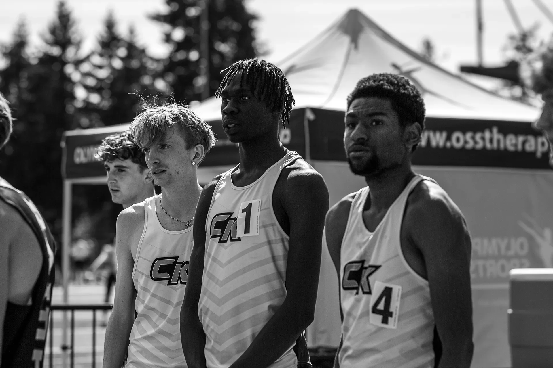 Central Kitsap boys racing the 1600m on Day 1 of the 2026 district championships at French Field