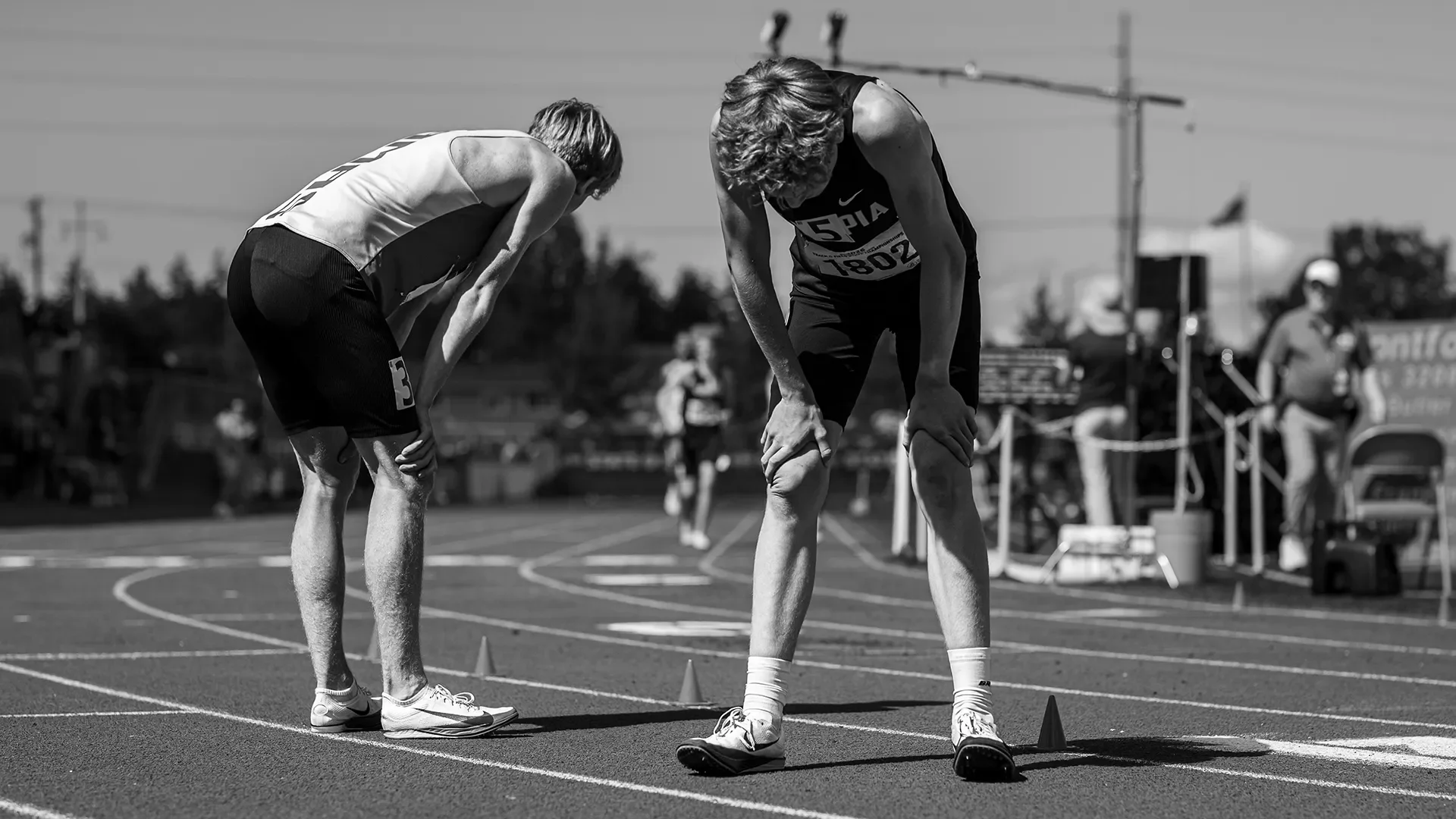 Cohen Butler and Quenton Lanese press the pace in a record-paced 3200m at the 2026 WIAA State Track Championships