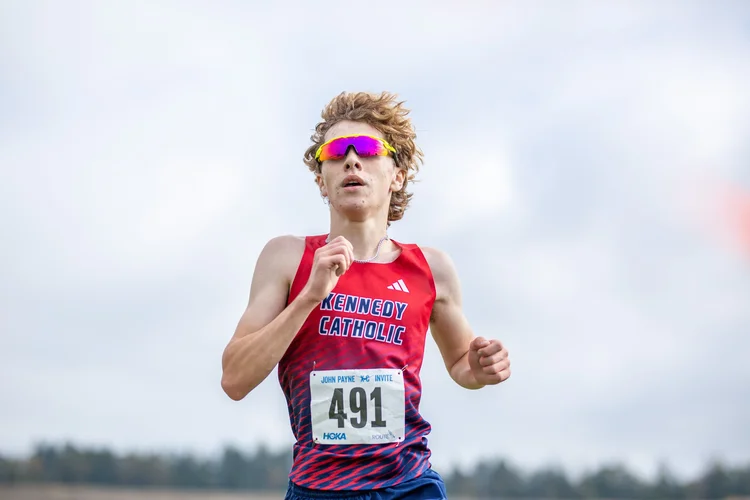 Dominic Pavone of Kennedy Catholic running at the John Payne Invitational (2026)