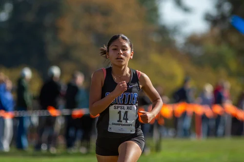 Alessandra Esparza of Curtis cross country. Photo by Russell Moore.