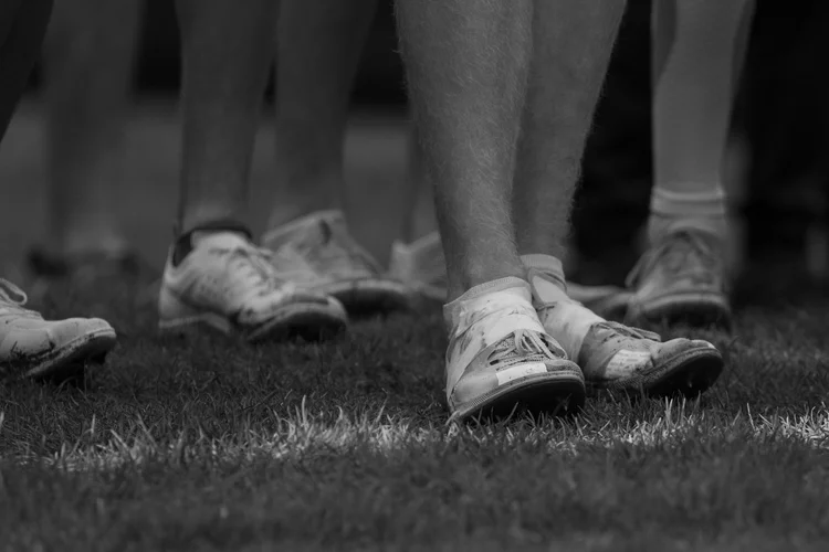 Cross country runners racing at the Nike Twilight Invitational, Legion Memorial Golf Course, Everett WA
