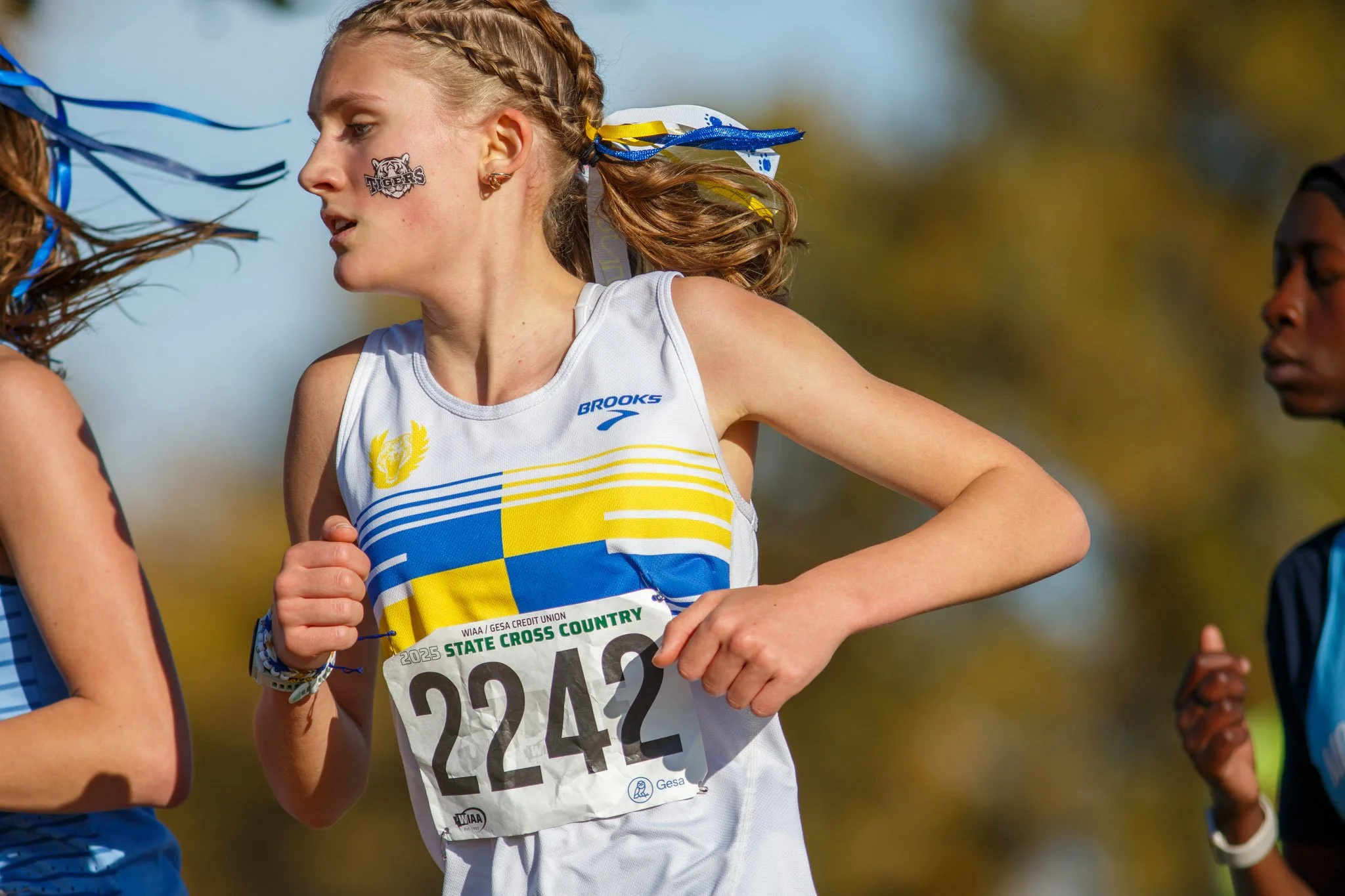 Catherine Harju competing at the WIAA Cross Country State Championships