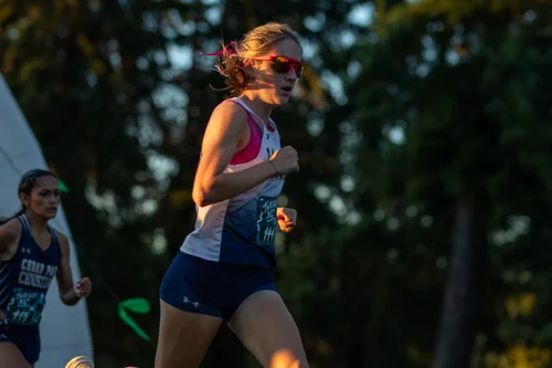 Vega Hendrickson of Bainbridge cross country. Photo by Russell Moore.