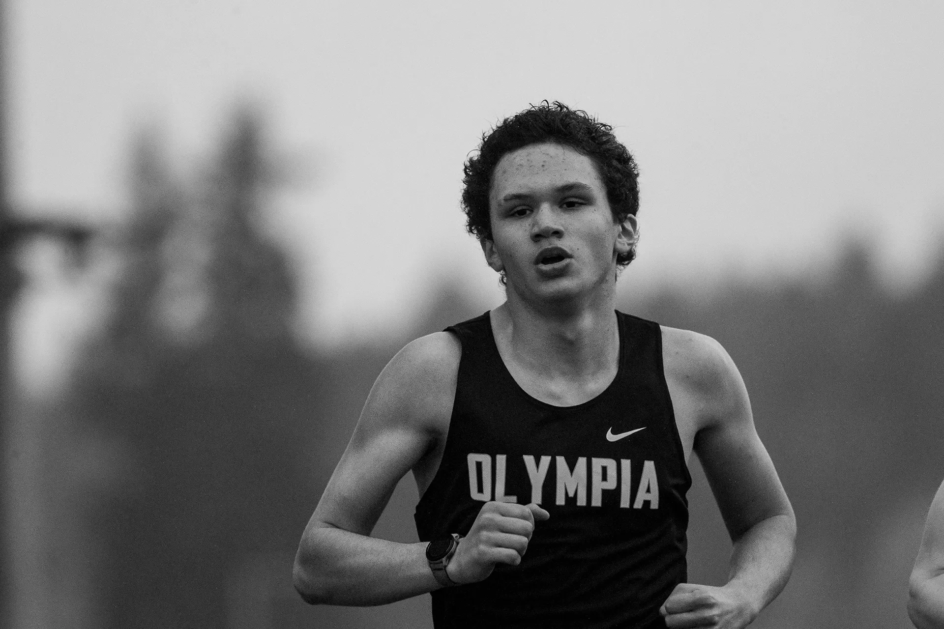 Ephraim Moore competing in track and field