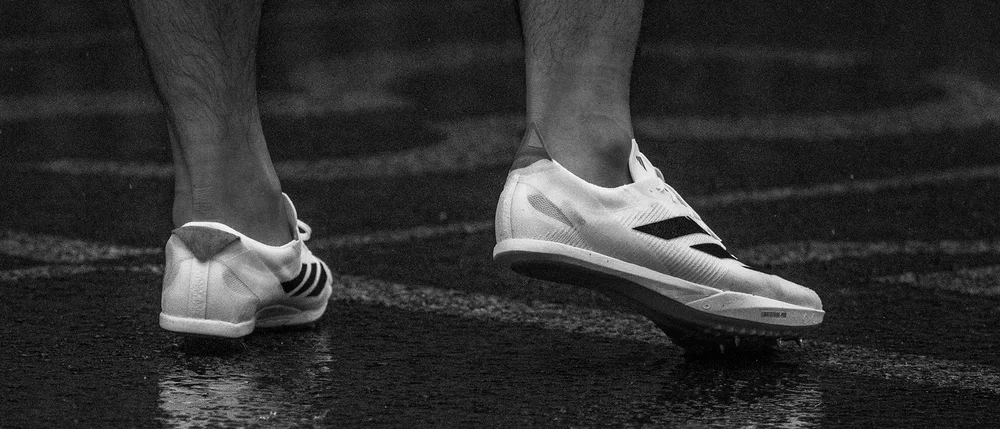 Spikes reflection at an Olympia High School track meet, Yelm WA