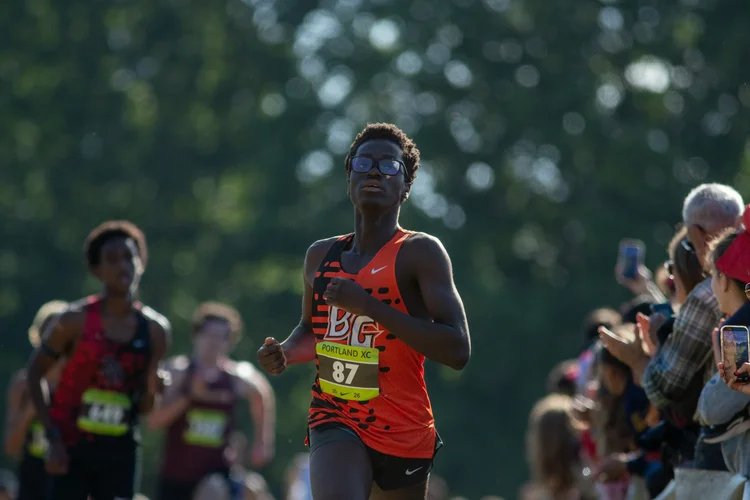 Lord King Nana-Badu-Weah of Battle Ground running at the Nike Portland XC (2026)