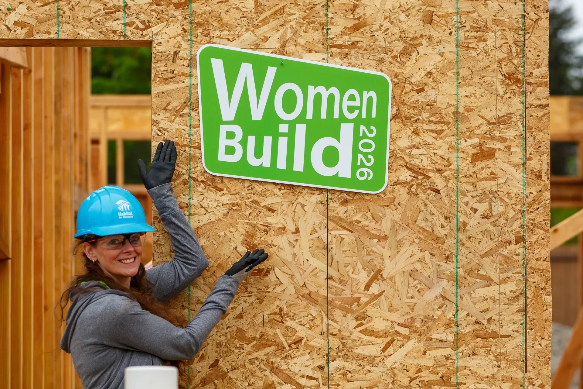 Portrait of a volunteer on site during the South Puget Sound Habitat for Humanity Women Build