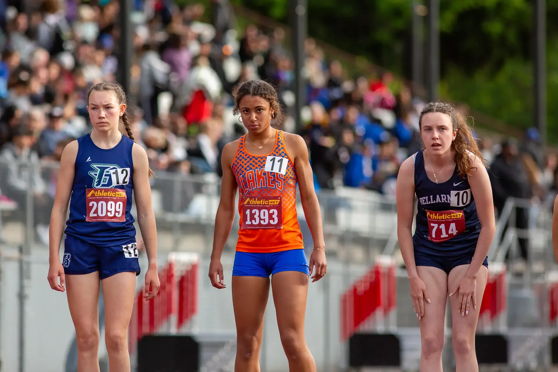 Girls Start Line at West Central District Track Meet 2026