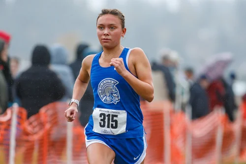 Brynn Fulton of Olympic cross country. Photo by Russell Moore.