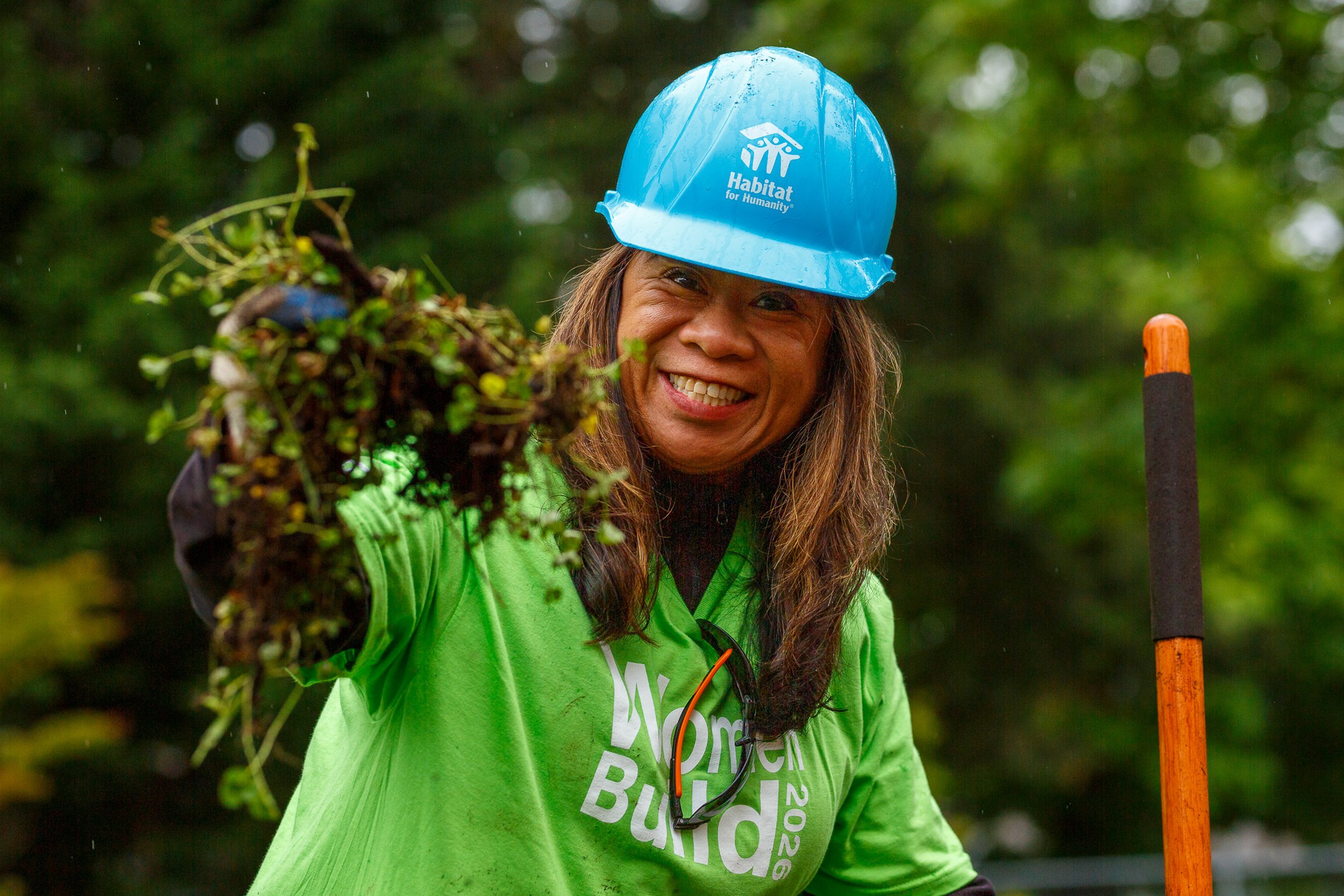 Unvarnished, ground-level site preparation during the South Puget Sound Habitat for Humanity Women Build