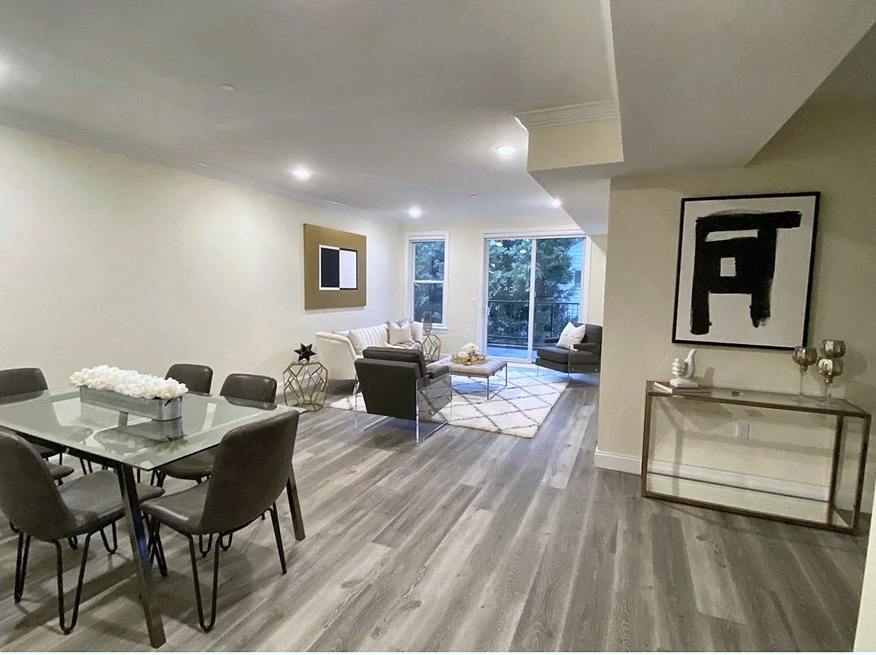 Living and dining room in a Teaneck NJ apartment