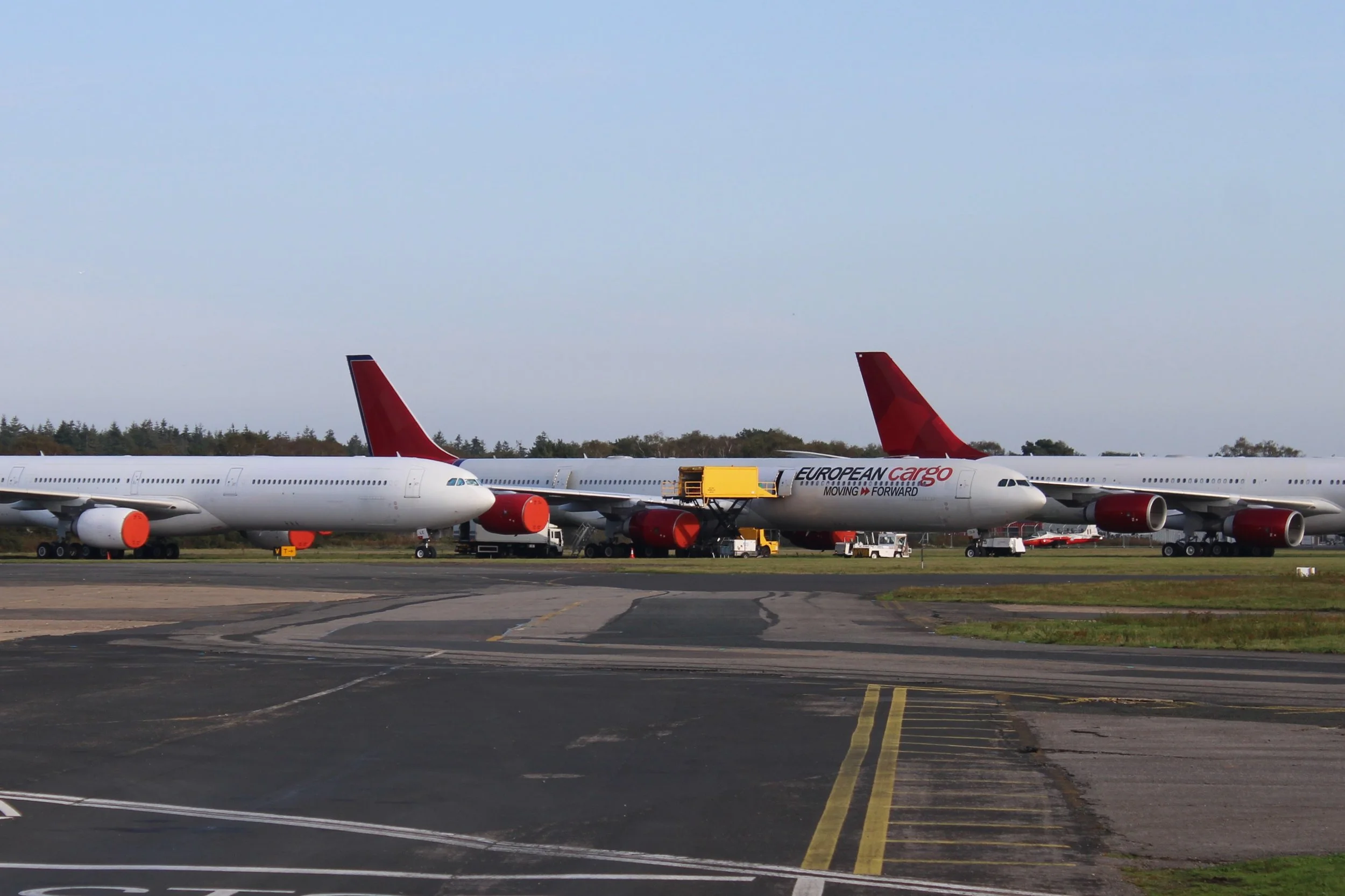 European Cargo A340-600 freighters at Bournemouth Airport