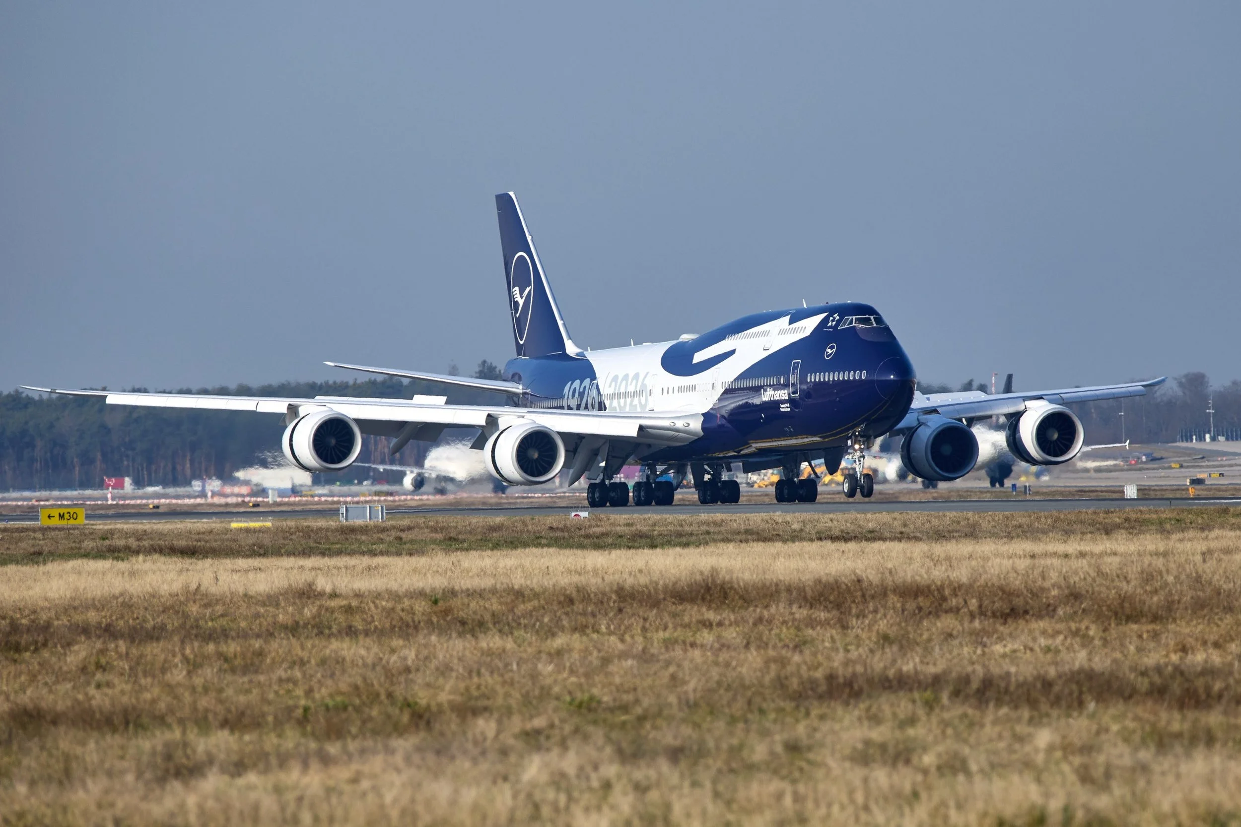 Lufthansa aircraft at Frankfurt Airport during operational disruption