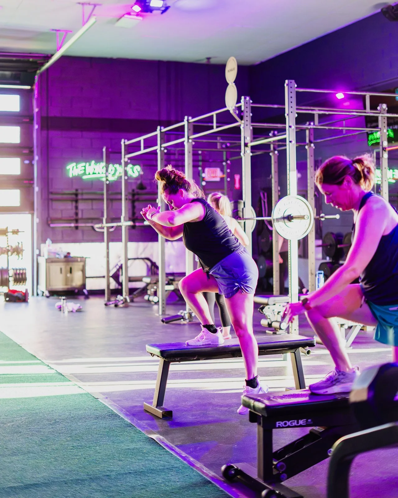Warehouse member on the rower