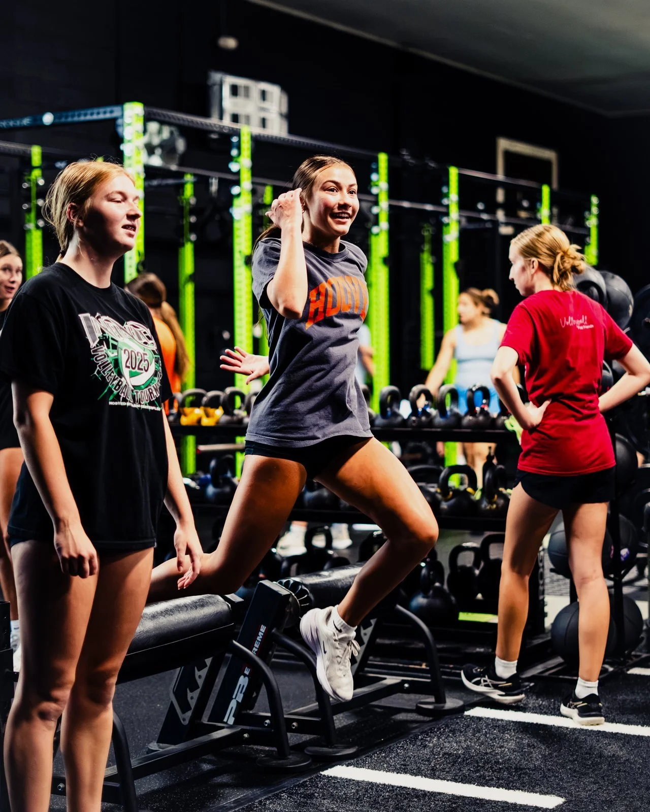 Athlete doing band work