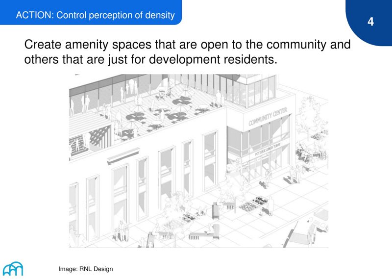 A conceptual rendering of a building complex with amenity spaces that are open to the community, fostering interaction among residents.