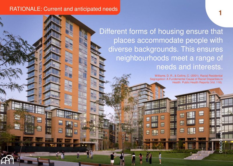 Text slide outlining the benefits of delineated spaces for resident satisfaction and social interaction.