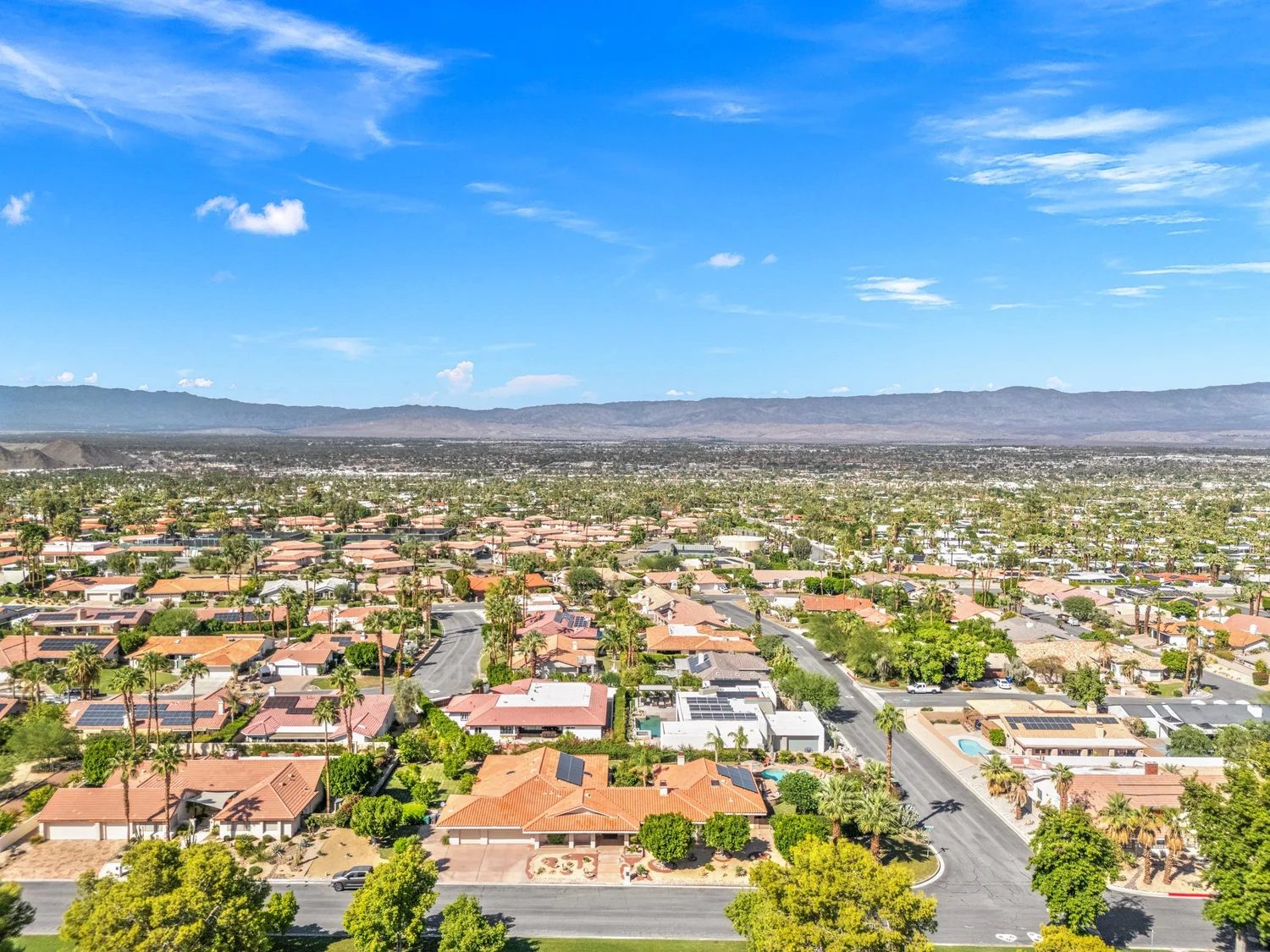 Tile-roof homes in south Palm Desert